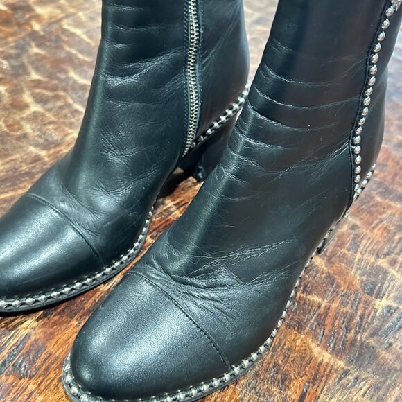 ZADIG & VOLTAIRE Leather Studded Accents Boots - Picture 8 of 10